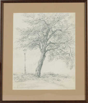 Бродский Исаак Израилевич. Пейзаж с деревом 